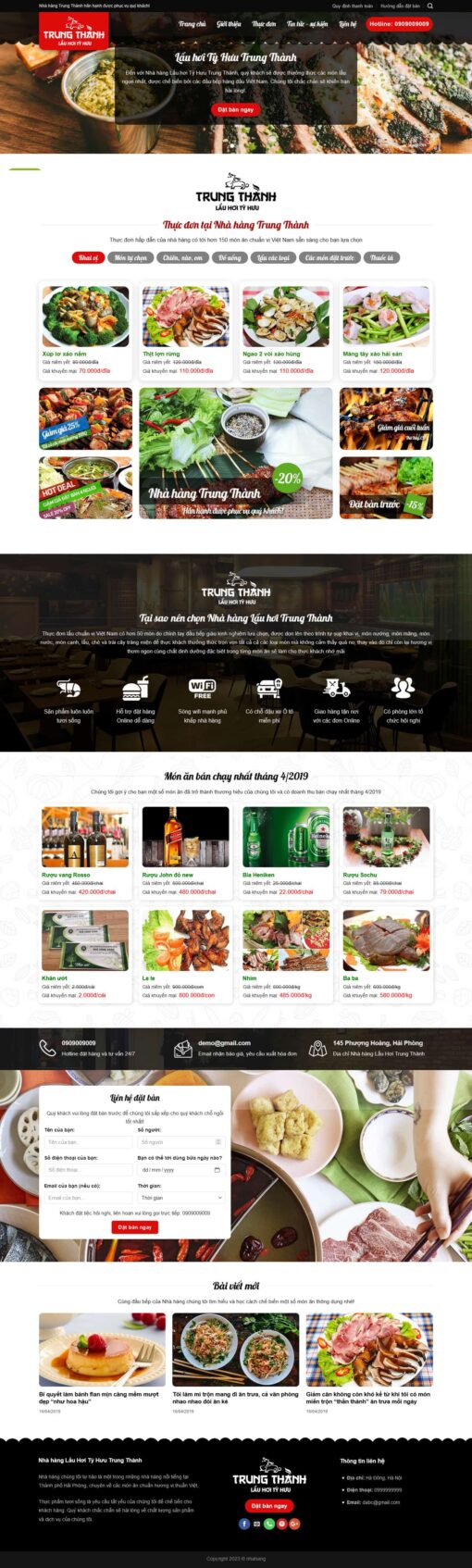 Theme wordpress nhà hàng đẹp